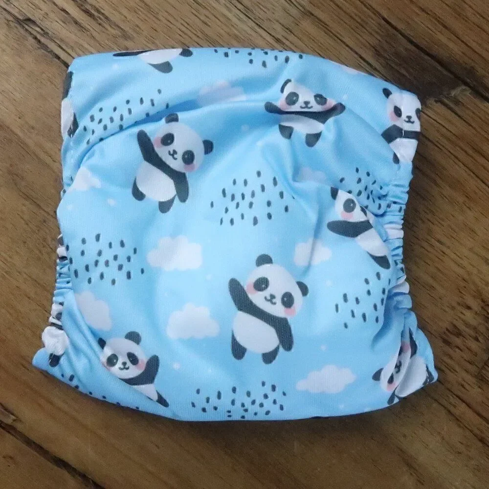 XS  WATERPROOF DOG BELLY BAND BLUE PANDA PRINT WASHABLE NEW